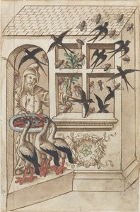 "Haben Sie keine Schwalben unter demselben Dach" [fol. 40 recto] von French early 16th Century