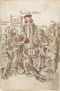 „Nicht außerhalb der öffentlichen Straße gehen“ [fol. 35 recto] von French early 16th Century