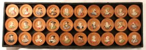 Eine Sammlung von dreißig Zeichnern als Porträtmedaillons