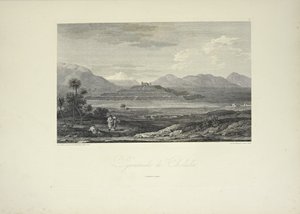 Pyramide von Cholula, gezeichnet von Gmelin, Illustration aus 