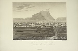 Vulkan von Jorullo, gezeichnet von Gmelin, Illustration aus 
