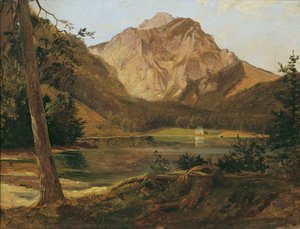 Der vordere Langbathsee mit dem Höllengebirge von Friedrich August Mathias Gauermann