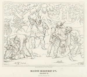 König Heinrich IV., Teil I, Akt II, Szene 2 von Friedrich August Moritz Retzsch
