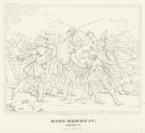 König Heinrich IV., Teil I, Akt V, Szene 4 (Gravur) von Friedrich August Moritz Retzsch