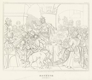 Macbeth, Akt III, Szene 4 von Friedrich August Moritz Retzsch