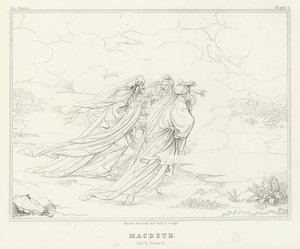 Macbeth, Akt I, Szene 1 von Friedrich August Moritz Retzsch