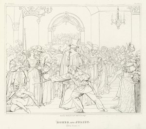 Romeo und Julia, Akt I, Szene 5 von Friedrich August Moritz Retzsch