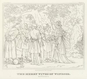 Die lustigen Weiber von Windsor, Akt V, Szene 4 (Gravur) von Friedrich August Moritz Retzsch
