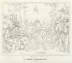 Der Sturm, Akt III, Szene 3 (Gravur) von Friedrich August Moritz Retzsch