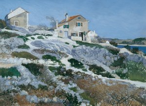 Fischerhäuser auf Lussin von Friedrich Beck