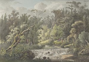 Landschaft mit Wasserfall, spätes 18. bis frühes 19. Jahrhundert von Friedrich Christian Klass