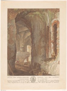 Ansicht des unterirdischen Gewölbes der Burg Vredenburg in Utrecht von Friedrich Christoph Dietrich
