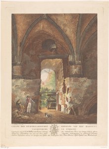 Gezicht vanuit het onderaards gewelf van kasteel Vredenburg in Utrecht