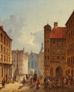 München - Blick von der Kaufingerstraße auf das Alte Rathaus von Friedrich Eibner
