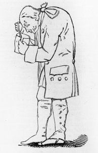Immanuel Kant (1724-1804), deutscher Philosoph, hält ein Senfglas, Dignage Hagemann