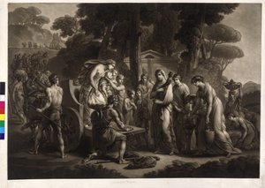 Lucius Albinus bietet den Vestalinnen seinen Wagen an von Friedrich Heinrich Fuger