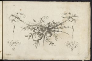 Feston von Früchten, Blättern und Blumen