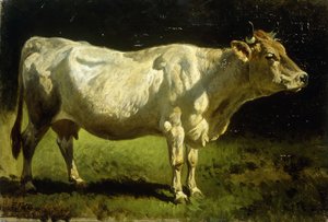 Kuh in einer Landschaft von Friedrich Johann Voltz