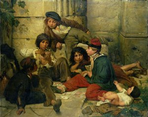 Kinder der Straßen von Paris, 1852 von Friedrich Karl Hausmann