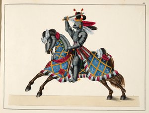 Ein Ritter bei einem Turnier, Platte aus 