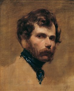 Selbstporträt mit blauem Halstuch von Friedrich Ritter von Amerling