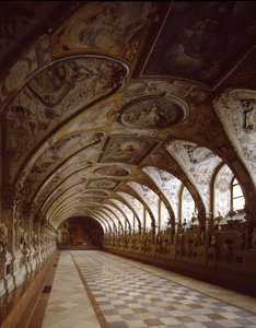 Ansicht des Antiquariums des Königspalastes, entworfen von Friedrich Sustris