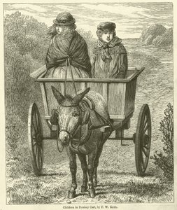 Kinder im Eselkarren (Gravur)
