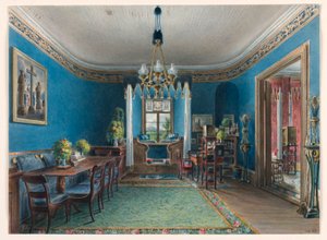 Das Blaue Zimmer, Schloss Fischbach, 1846 von Friedrich Wilhelm Klose