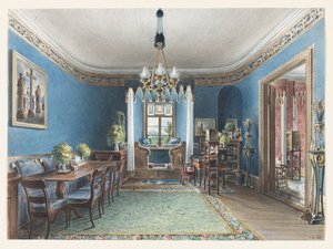 Das Blaue Zimmer, Schloss Fischbach, 1846 von Friedrich Wilhelm Klose