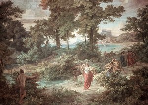 Odysseus und Nausikaa, Szenen aus der Odyssee von Friedrich the Elder Preller