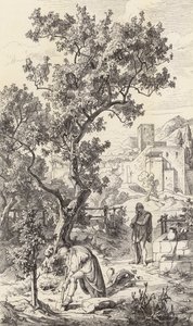 Odysseus besucht seinen Vater Laertes von Friedrich the Elder Preller