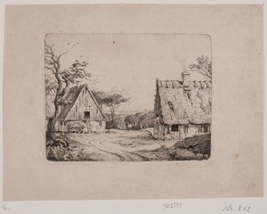 Landschaft mit zwei Bauernhäusern