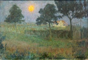 Landschaft bei Einbruch der Nacht
