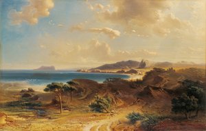 Strand von Estepona mit Blick auf den Felsen von Gibraltar von Fritz Bamberger