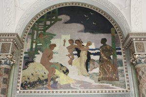 Wandgemälde im Muschelsaal des Kurhauses Wiesbaden von Fritz Erler