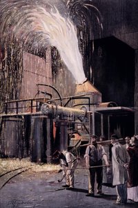 Das Bessemer-Verfahren zur Massenproduktion von Stahl, entwickelt von Sir Henry Bessemer (1813-98) von Fritz Gehrke