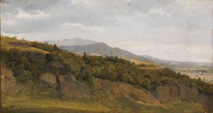 Deutsche Landschaft mit Blick auf ein weites Tal