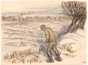 Der Bauer am gefrorenen See von Fritz Syberg