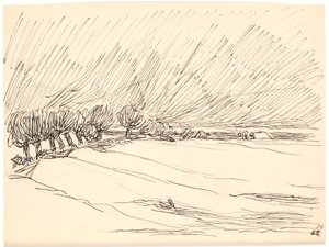 Winterlandschaft mit Pappeln von Fritz Syberg