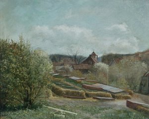 Landschaft mit Oslo Krankenhaus, ca. 1880