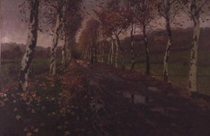 Die Allee der Silberbirken von Fritz Thaulow
