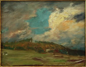 Landschaftsstudie (Landschaft mit Wolken) von Fritz von Uhde