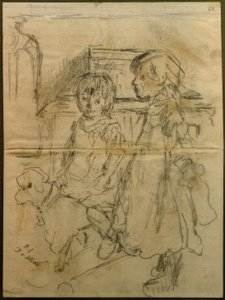 Vorarbeit zu "Kinderstube" von Fritz von Uhde