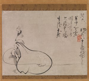 Hotei zeigt auf den Mond, 1650