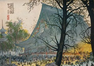 Rettung des Asakusa-Tempels vor dem Feuer nach dem großen Erdbeben von Fukunaga Seihan