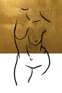 Goldene Nackte Linienkunst