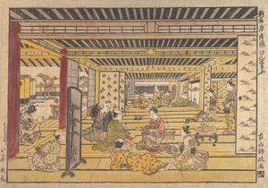 Ein Spiel von Hand-Sumo im neuen Yoshiwara