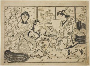 Einen Brief lesen von Furuyama Moroshige