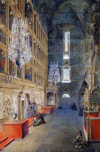 Innenraum der Mariä-Entschlafens-Kathedrale des Moskauer Kremls, 1819 von Fyodor Alexeyev