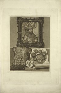 Silberne Rüstung und Siegel des Zaren. Aus den Antiquitäten des russischen Staates, vor 1853